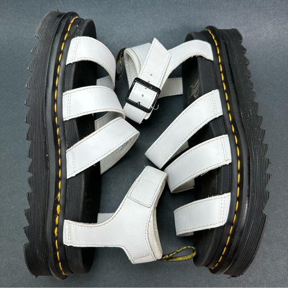 Dr Martens Blaire White Leather Buckle Strap Chunky Platform Sandals US 9 UK 7 - Picture 9 of 9
